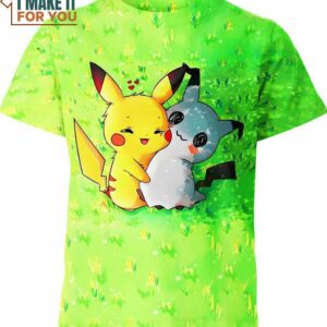 Pikachu And Mimikyu Pokemon Shirt, Unique 3D Pokemon T-Shirt for Anime Fans
