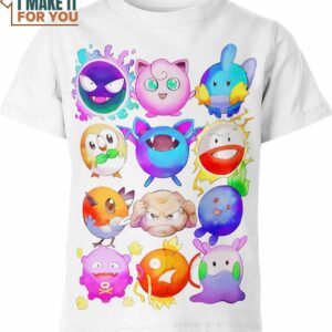 Rounded Pokemon Shirt, Featuring All Your Favorite Characters