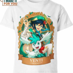 Venti x Shaymin Genshin Impact and Pokemon Shirt, Perfect for Celebrating a Special Day