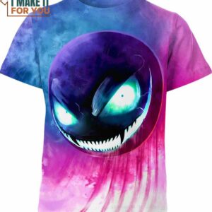 Creepy Gastly Pokemon Shirt, Pokemon Gifts for Men