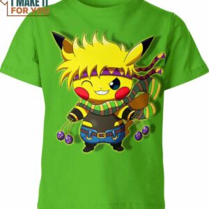 Joseph Joestar Jojo’S Bizarre Adventure x Pikachu Pokemon Shirt, The Perfect Fitness Apparel for Pokemon Fans