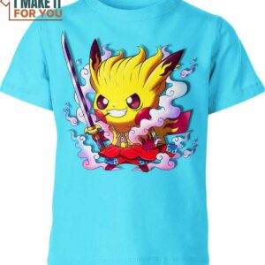 Monkey D Luffy One Piece x Pikachu Pokemon Shirt, Exciting Pokemon Gift Ideas