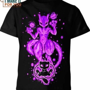Mew And Mewtwo Pokemon Shirt, Stylish Pokemon 3D Printed Tee