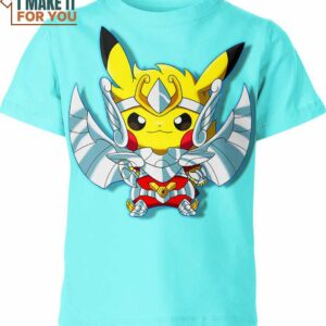 Pegasus Koga Saint Seiya x Pikachu Pokemon Shirt, Perfect Gift for Pokemon Enthusiasts