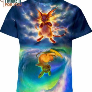 Raichu 3D Art Pokemon Shirt, Stylish Pokemon Shirts for Men