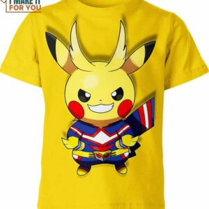 All Might x Pikachu Pokemon Shirt, Perfect Present for Pokemon Fans