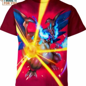 Charizard Mega X Fighting Pokemon 3D Shirt, Best Tees for Pokemon Enthusiasts