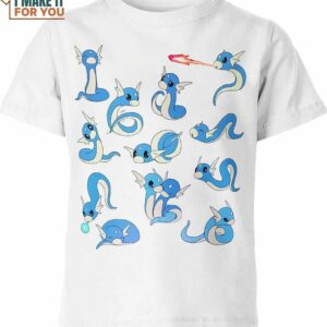 Dratini Cute Pokemon Shirt, Unique 3D Pokemon T-Shirt for Anime Fans