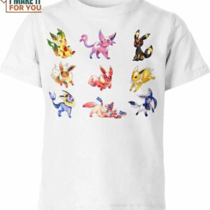 Eevee Evolutions Water Art Pokemon Shirt, Unforgettable Pokemon Gift