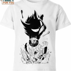 Gengar Black White Fight Pokemon Shirt, Amazing Presents for Pokemon Fans of All Ages