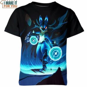 Lucario 3D Full Printed Pokemon Shirt, Ideal Pokemon Gift for Friends and Family