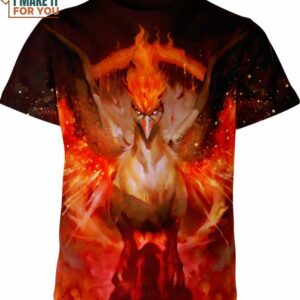 Moltres 3D Art Pokemon Shirt, Exciting Pokemon Gift Ideas