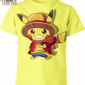 Monkey D Luffy x Pikachu Pokemon Shirt, Best Pokemon Gifts for Your Loved Ones