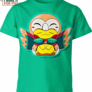 Rowlet x Pikachu Pokemon Shirt, Amazing Presents for Pokemon Fans of All Ages