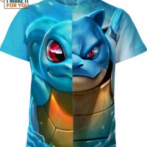 Squirtle X Blastoise Pokemon Shirt, Pokemon Clothing for Adults