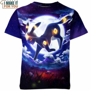 Umbreon Moon Style 3D Pokemon Shirt, Eye-catching Pokemon Apparel