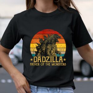 Dadzilla Father Of The Monsters Retro Vintage Sunset T Shirt Gift Ideas For Dad 2