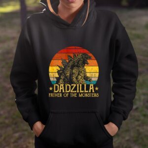 Dadzilla Father Of The Monsters Retro Vintage Sunset T Shirt Gift Ideas For Dad 3