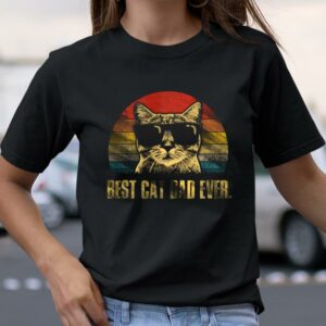 Mens Best Cat Dad Ever T Shirt Funny Cat Dad Father Vintage Gift 3