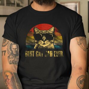 Mens Best Cat Dad Ever T Shirt Funny Cat Dad Father Vintage Gift 4