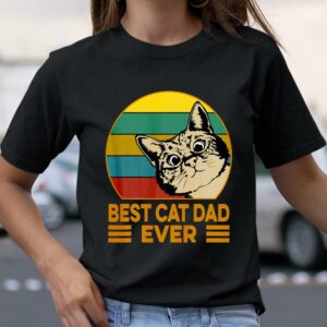 Vintage Best Cat Dad Ever Shirt Funny Cat Daddy Gift 3