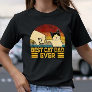 Vintage Best Cat Dad Ever T Shirt Funny Cat Daddy Gift on Father Day 4