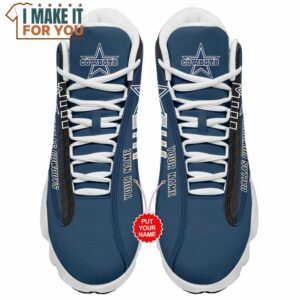 NFL Dallas Cowboys Black BLue Custom Name Air Jordan 13 Shoes Dallas Cowboy Sneakers for Sale 2