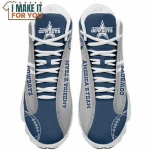 NFL Dallas Cowboys America Team Grey Dark Blue Air Jordan 13 Shoes Dallas Cowboys Sport Sneaker for Fan 3