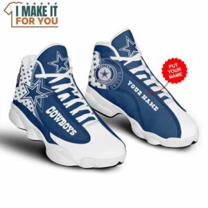 NFL Dallas Cowboys Star Logo Custom Name Air Jordan 13 Shoes Cowboys Shoes for Fan 3