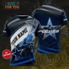 NFL Dallas Cowboys Custom Name Angry Skull America Team 3D T-Shirt, Unique Cowboys Gift