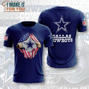 NFL Dallas Cowboys Tearing Open Logo 3D T-Shirt, Best Dallas Cowboys Gifts