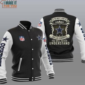 NFL Dallas Cowboys Dark You Will Never Understand Baseball Jacket, Dallas Cowboys Gifts for Men