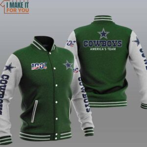 NFL Dallas Cowboys Green America Team Baseball Jacket, Dallas Cowboys Gifts for Dad