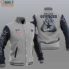 NFL Dallas Cowboys Grey Football Receiver Gloves Baseball Jacket, Dallas Cowboys Gifts for Game Day