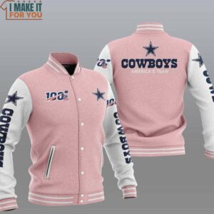 NFL Dallas Cowboys Pink America Team Baseball Jacket, Dallas Cowboys Gift Ideas