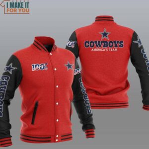 NFL Dallas Cowboys Red Black America Team Baseball Jacket, Best Dallas Cowboys Gifts