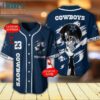 NFL Dallas Cowboys Custom Name Number Cowboys Helmet Baseball Jersey