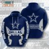 NFL Dallas Cowboys Big Logo Football Helmet Pullover Hoodie, Unique Cowboys Gifts
