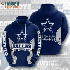 NFL Dallas Cowboys Big Logo Football Helmet Pullover Hoodie, Unique Cowboys Gifts