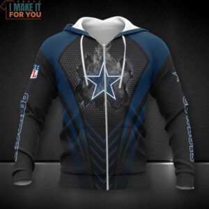 NFL Dallas Cowboys Black Blue Darken Logo Burning 3D Hoodie Ultimate Dallas Cowboys Gifts 3