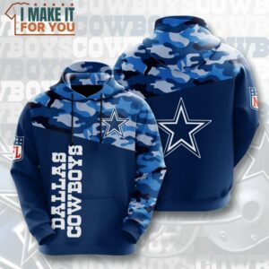NFL Dallas Cowboys Blue Royal Blue Camo 3D Hoodie, Ultimate Dallas Cowboys Gifts