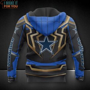 NFL Dallas Cowboys Blue Golden Spider Man Zip Up Hoodie Unique Dallas Cowboys Gifts 2