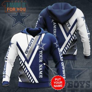 NFL Dallas Cowboys Custom Name Beautifull White Blue Design Pullover Hoodie, Gifts for Diehard Fans