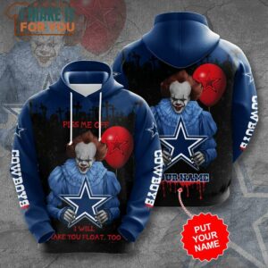 NFL Dallas Cowboys Custom Name Horror IT Edition Pullover Hoodie, Dallas Cowboys Gifts for Holidays