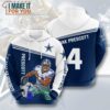 NFL Dallas Cowboys Dak Prescott 4 Blue White Pullover Hoodie, Dallas Cowboys Gifts for Superfans