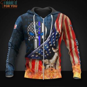 NFL Dallas Cowboys Skull American Flag 3D Hoodie Dallas Cowboys Gift 2
