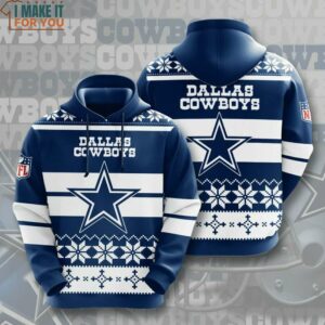 NFL Dallas Cowboys Ugly Christmas Pattern Pullover Hoodie, Unique Dallas Cowboys Gifts