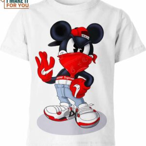Mickey Mouse Nike Supreme Shirt, Vintage Nike Graphic Tees For Collectors