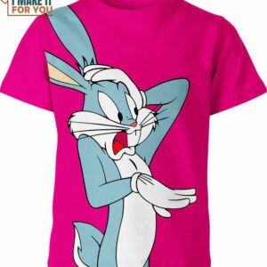Bugs Bunny Looney Tunes Pink Shirt, Gifts for Cartoons Lovers