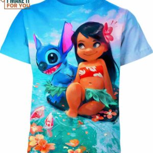 Lilo And Stitch Cute Shirt, Best Cartoon Lovers Gift for Kids